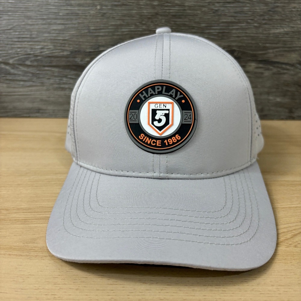 HAPLAY Hat Cap Snap Back Gray Logo Performance Outdoors Adjustable Mens